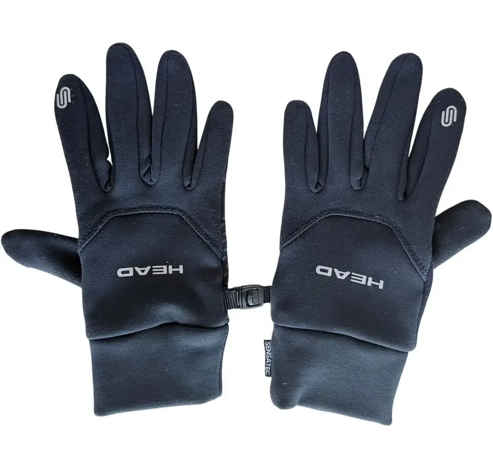 HEAD black running gloves phone touch XS sensatec cold weather lightweight thin